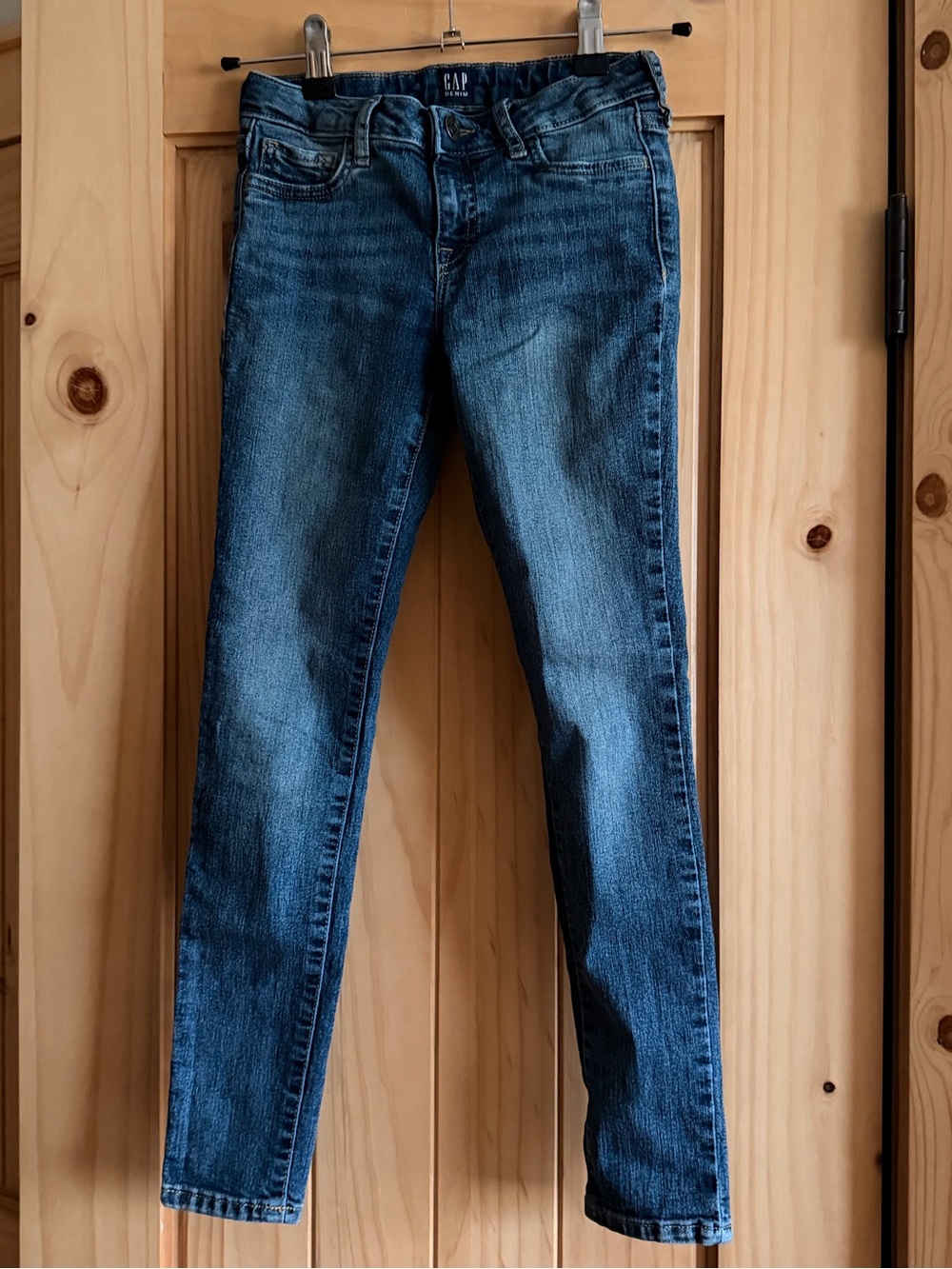 GAP Denim Girls Size 8 Stretch Super Skinny Jeans Medium Wash Adjustable Waist